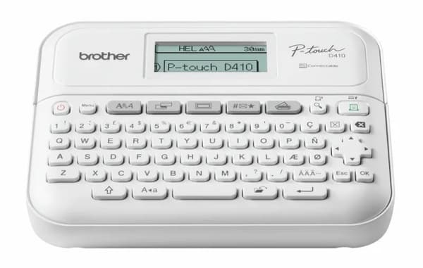 Brother P-Touch PT-D410 - Etikettmaker - S/H - termotransfer - 18 mm bredde - 180 dpi - inntil 20 mm/sek - USB - kutter - utskriftsforhåndsvisning, s