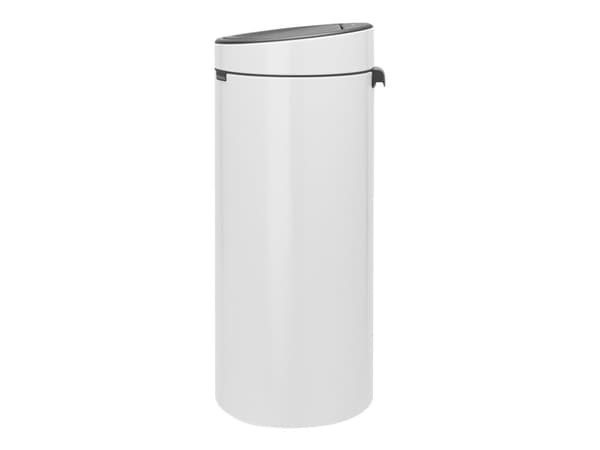 Brabantia Touch Bin, 30L, 30 L, Pyöreä, Muovi, Ruostumaton teräs, Valkoinen, Ohje, Ruostumaton teräs