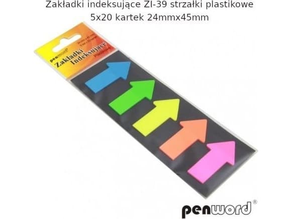 Kynäsana indeksointikielekkeet PENWORD ZI-39 muoviset nuolet 5x20k. 24x45mm Kynäsana TARGI