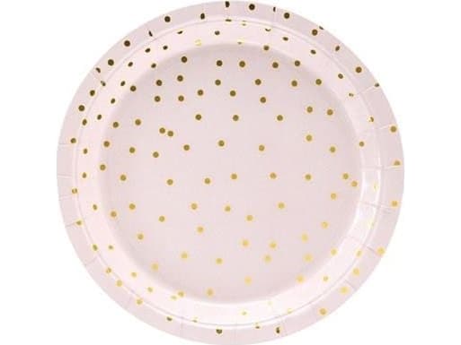 PartyDeco TPP50-081J, Tallrik, Rund, papper, Rosa, Mönstrad, 6 styck