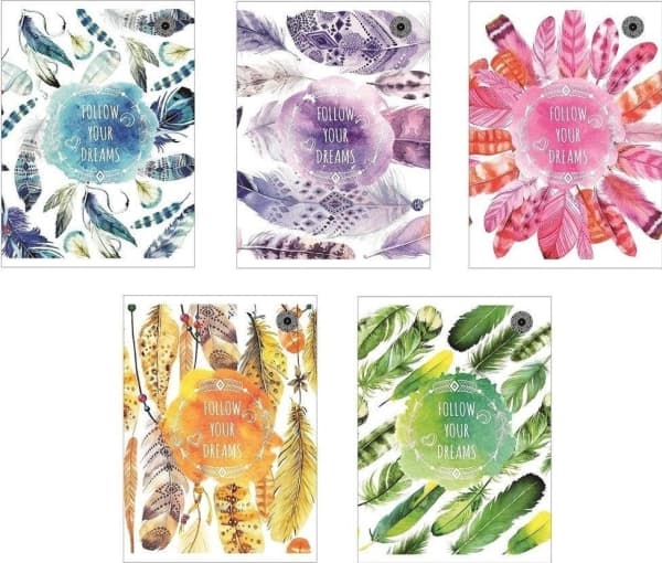 Notebook A5/60K checkered Hippi Style (10 pcs)