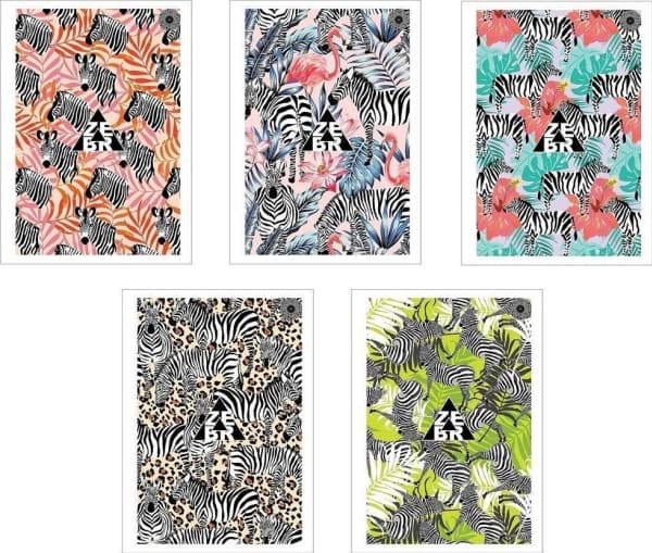 Notebook A5/60K checkered Zebras (10 items)