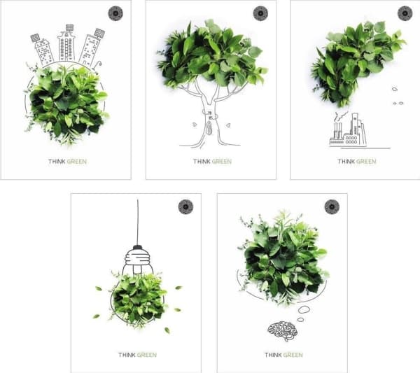 Notebook A5/60K with grille Think Green (10 pcs)