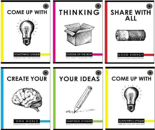 Notebook A5/80K, checkered Idea (10 items)