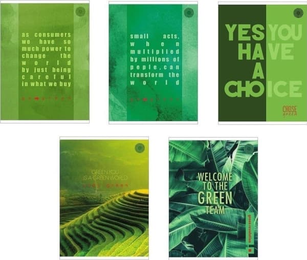 Promised Land Notebook A5/96K Grid Think Green (5 st)