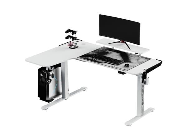Ultradesk Winger, Hörn, Rektangulär form, Spela, Vit, Vit, Vit