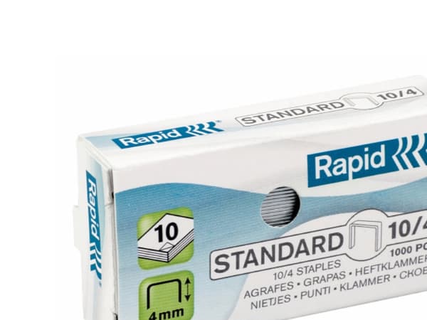 Rapid Standard - Stifter - 10/4 - 4 mm - galvanisert stål - pakke av 1000 - for Rapid TEN 12, TEN 3; Economy E10; Fashion F10, F11, F15