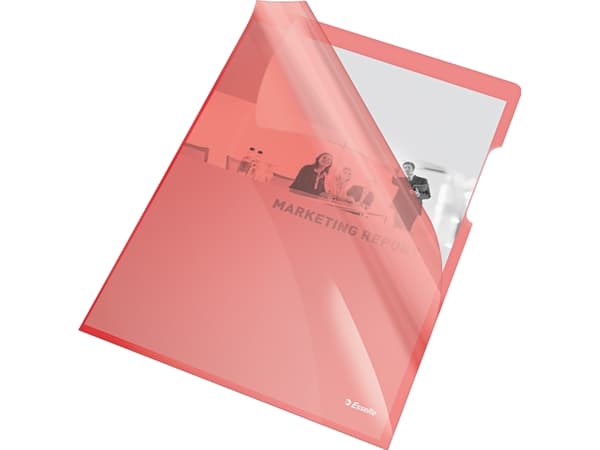 Esselte Käyntikortit, kiteiset, jäykät, A4, 150MIC, 25 kpl, punainen (55433)