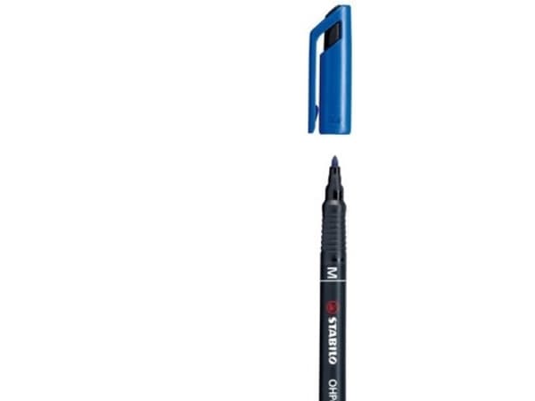 STABILO OHPen, Blå, Svart, Blå, Plast, Medium, 1 mm, Tyskland