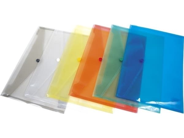 Donau KONVOLUTTMAPPE C5 240X186X0,18MM MED LÅSE PP TRANSPARENT BLÅ 8547001PL-10
