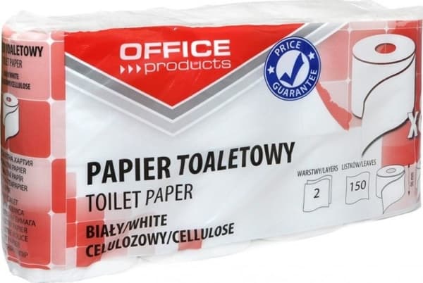 OFFICE PRODUCTS selluloosa WC-paperi, 2-kertainen, 150 arkkia, 15m, 8kpl, valkoinen