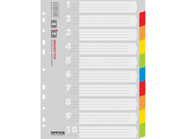 Office Products Pahviset välilehdet a4, 227x297, mix, 10 korttia (21071021-99)