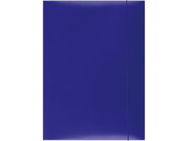 Office Products Folder with elastic band, cardboard/varnish, A4, 350gsm, 3 compartments, blue