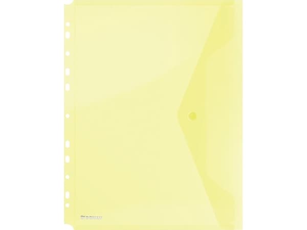 Donau Envelope DONAU folder with clasp, PP, A4, 200 microns, Euro perforation, yellow