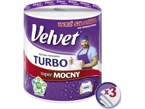 Fløyels VELVET TURBO håndkle, 3 lag, 300 ark