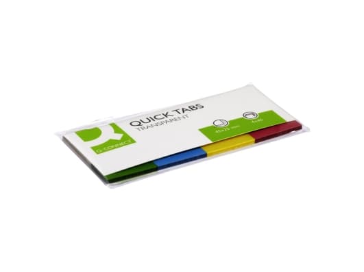 Q-CONNECT indeksointilaput, PP, 25x45mm, 4x40 korttia, eri värejä
