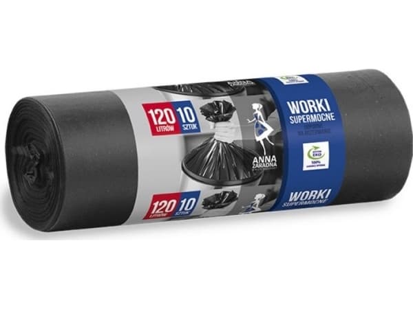 Anna Zaradna Garbage bags ANNA ZARADNA, super strong, 120 liters, 10 pcs, black