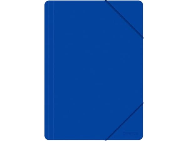 Office Products Folder with rubber band, OFFICE PRODUCTS, A4, PP, 500 microns, 3 compartments, blue