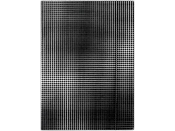 Donau Folder with rubber band DONAU, cardboard, A4, 400gsm, 3 compartments, black checkered