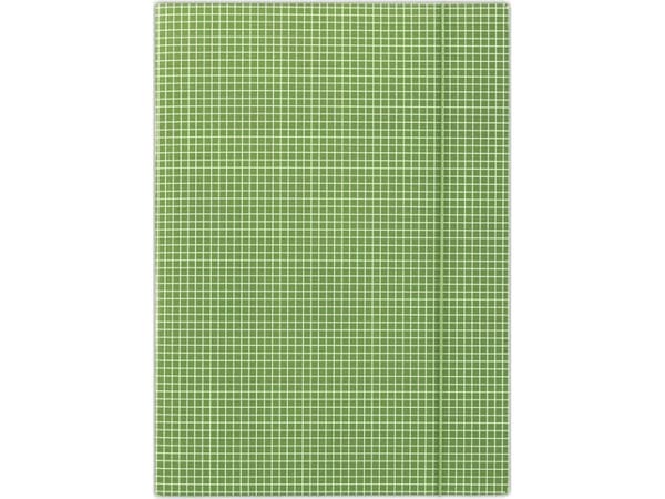Donau Folder with elastic DONAU, cardboard, A4, 400gsm, 3 compartments, green checked