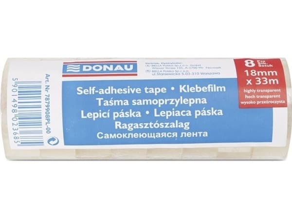 Donau DONAU kontortape, 18mm, 33m, 8 stk.