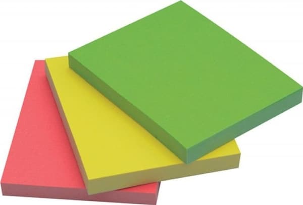 Q-Connect Q-Connect selvklebende blokk, 38x51 mm, 3x50 kort, neon, blande farger