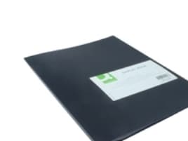 Q-CONNECT Esittelykansio kirjoitustaskuineen, PP, A4, 460micron, 10 taskua, musta
