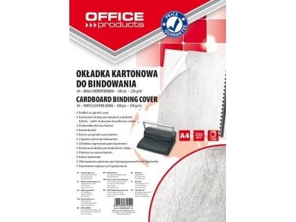 Kontorprodukter KONTORPRODUKTER BINDENDE DEKSEL, PAPP, A4, 250GSM, SKINNBILDE, 100 STK, HVIT 20232525-14