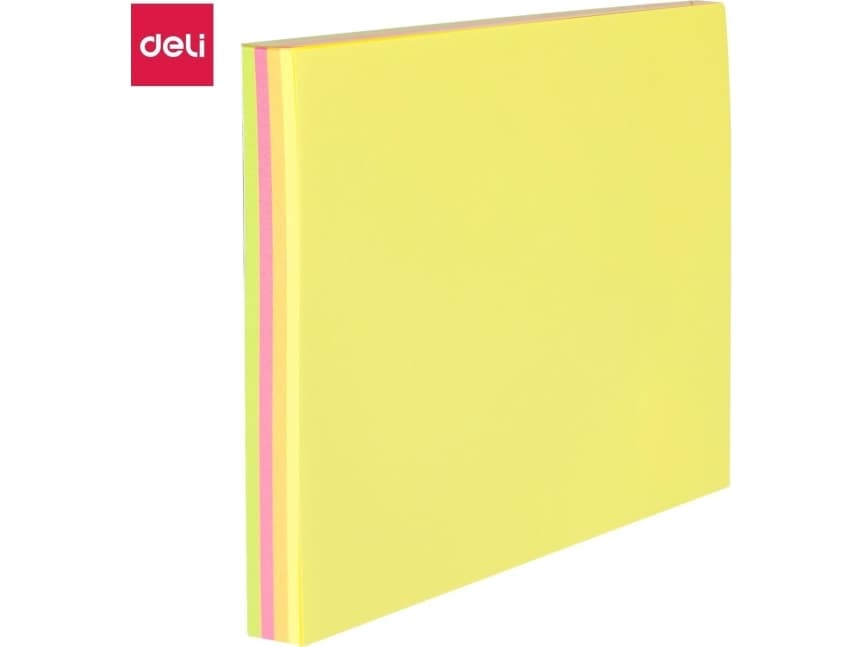 Deli SELF-ADHESIVE NOTEBOOK DELI A02602 76MM * 76MM 4 * 25 PCS MIX OF COLORS