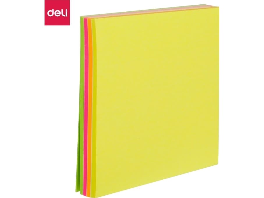 Deli SELF-ADHESIVE NOTEBOOK DELI A02002 76MM * 76MM 4 * 25 PCS MIX OF COLORS