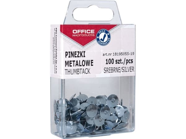 Office Products PINEZKI SREBRNE OFFICE PRODUCTS 100 SZT.