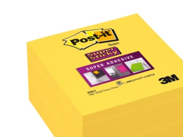 Post-it Super Sticky gule puter, kube 76x76 mm, 350 ark (3M0507)