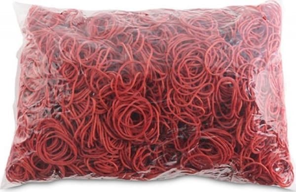 Office Products Gumki Recepturki Office Products, Średnica 30Mm, 1,5X1,5Mm, 60% Kauczuku, 1000G, Zgrzewka, Czerwone