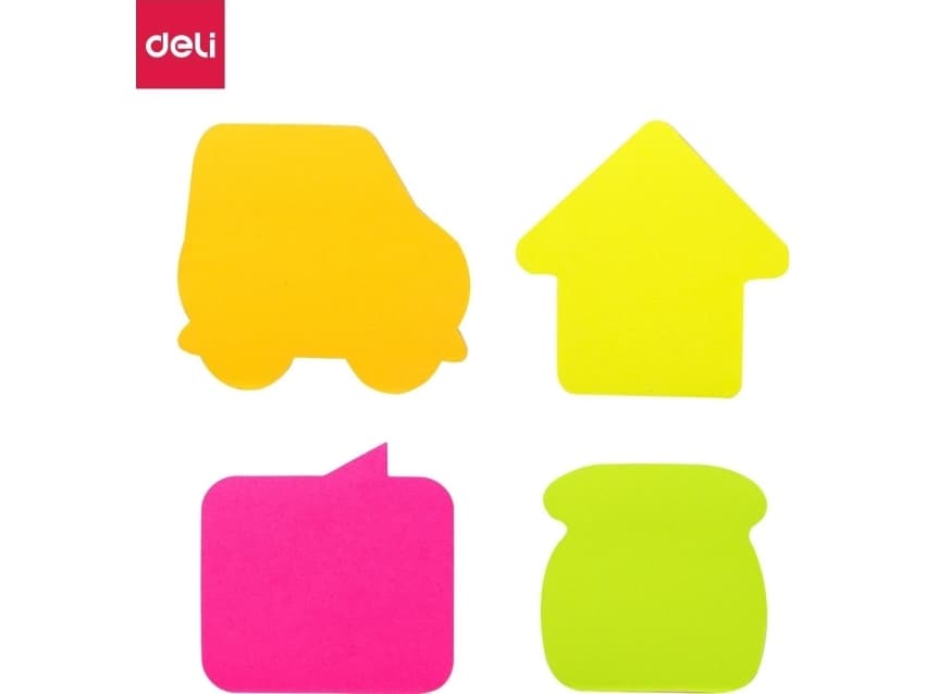 Deli SELF-ADHESIVE NOTEBOOK DELI A03102 CAR/HOUSE/SMOKE/JAR 100 SHEETS