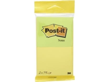 Post-it klisterlappar, neongul och grön, 76x63,5 mm