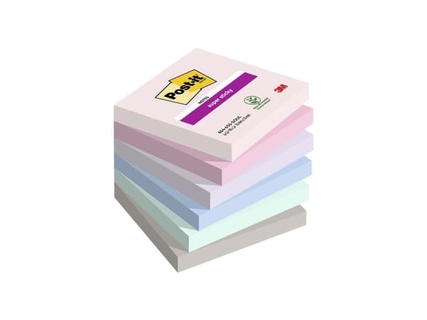 Post-it® Soulful Super Sticky Notes 76x76 mm - med 6 stk. ass. farver