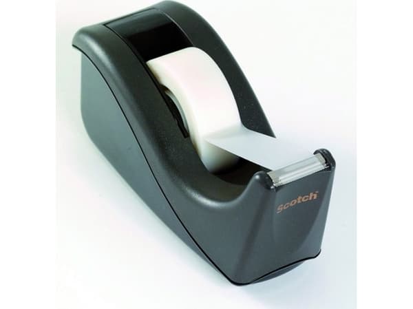 3M Scotch borddispenser C60, sammenleggbar, grå-svart buet design, vektet og stabil (C60-BK)