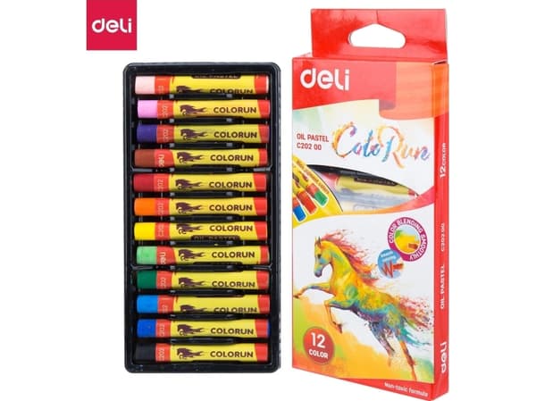 DELI OLJEPASTELLKRITOR C20200 12 FÄRGER