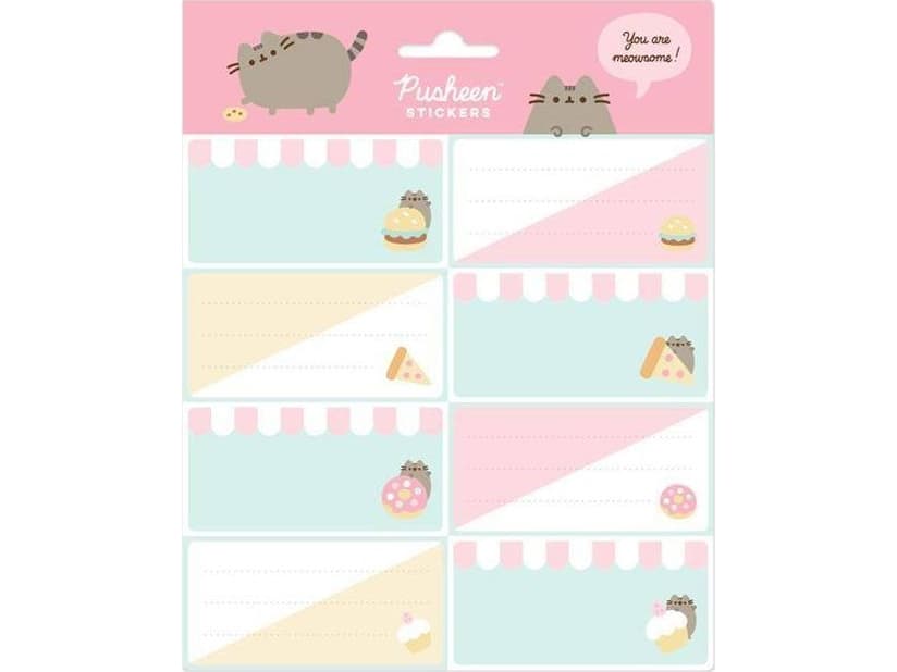 Pusheen Pusheen - Stickers for a notebook or a book from the Foodie collection, 8 x 4 cm
