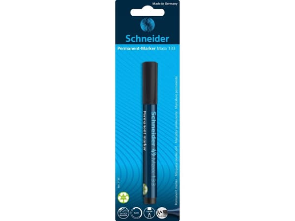 Schneider PERMANENT MARKER KUTTIPS SCHNEIDER MAXX 133 SVART BLISTER