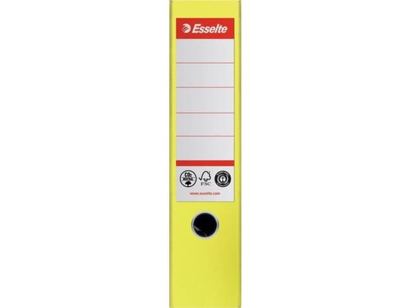 Esselte - Hevarmbuefil - bokryggbredde: 75 mm - for A4 (210 x 297 mm) - kapasitet: 500 ark - gul
