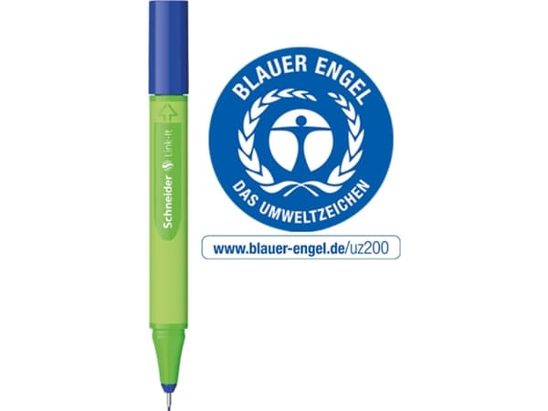 Schneider Schreibgeräte Link-It, Blå, Blå, Grønn, Plast, Trekant, Lapis-blue, Fiber