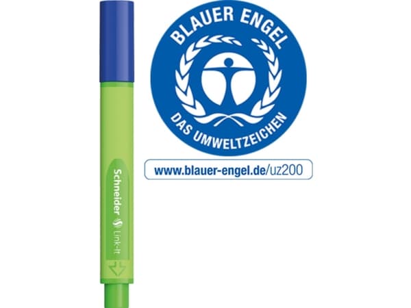 Schneider Schreibgeräte Link-It, Blå, Blå, Grønn, Plast, Trekant, Lapis-blue, Fiber