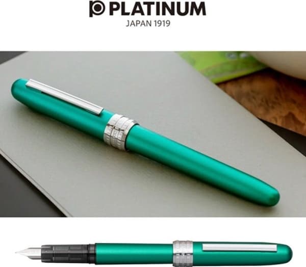 Platinum reservoarpenna Platinum Plaisir Teal Green, M, matt grön