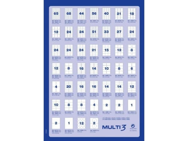 MULTI 3 MULTI 3 CD/DVD-etiketter, diameter 117 mm, rund, hvit