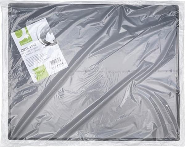 Q-Connect Skrivbordsunderlägg Q-CONNECT, PP, 630x500mm, med transparent film, svart