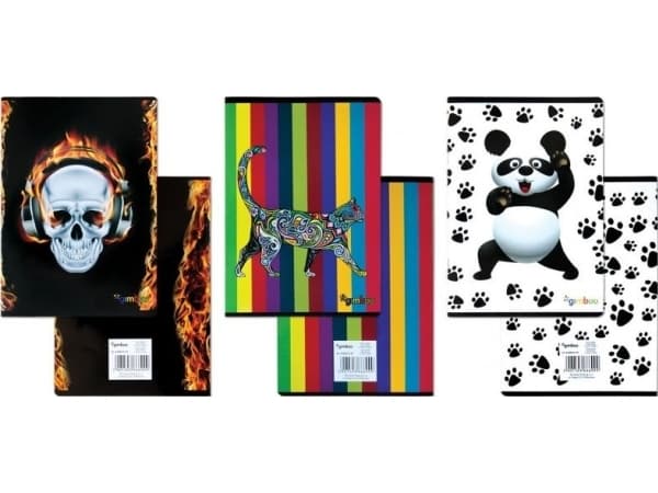 Gimboo School notebook GIMBOO Vip mix 2015, A5, in 1 lines, 60gsm, 32 cards, margin, mix of patterns