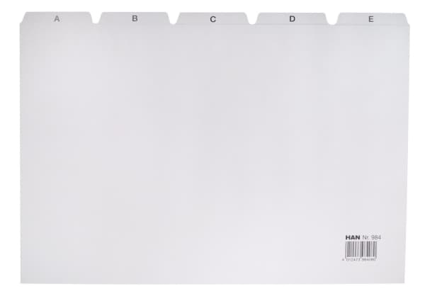 HAN Register A-Z, A4 quer, Musta, Harmaa, 297 mm, 220 mm, 25 kpl