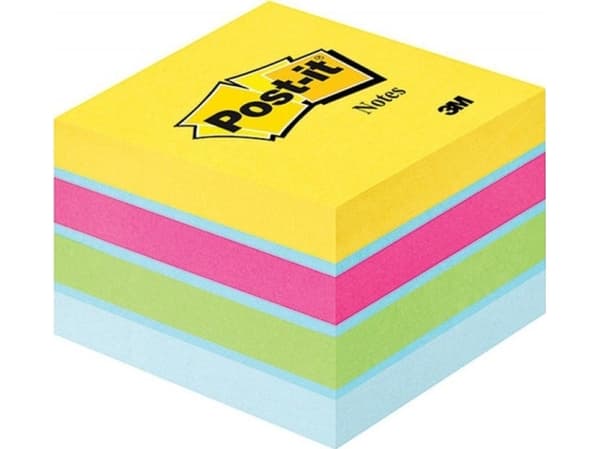 Post-It 2051-U, Neliö, Sininen, Vihreä, Vaaleanpunainen, Keltainen, Paperi, 51 mm, 51 mm, 400 arkkia