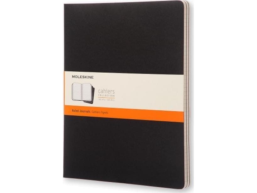 Moleskine Set of 3 MOLESKINE Cahier Journals XXL (21.59x27.94cm) lined notebooks, 120 pages, black